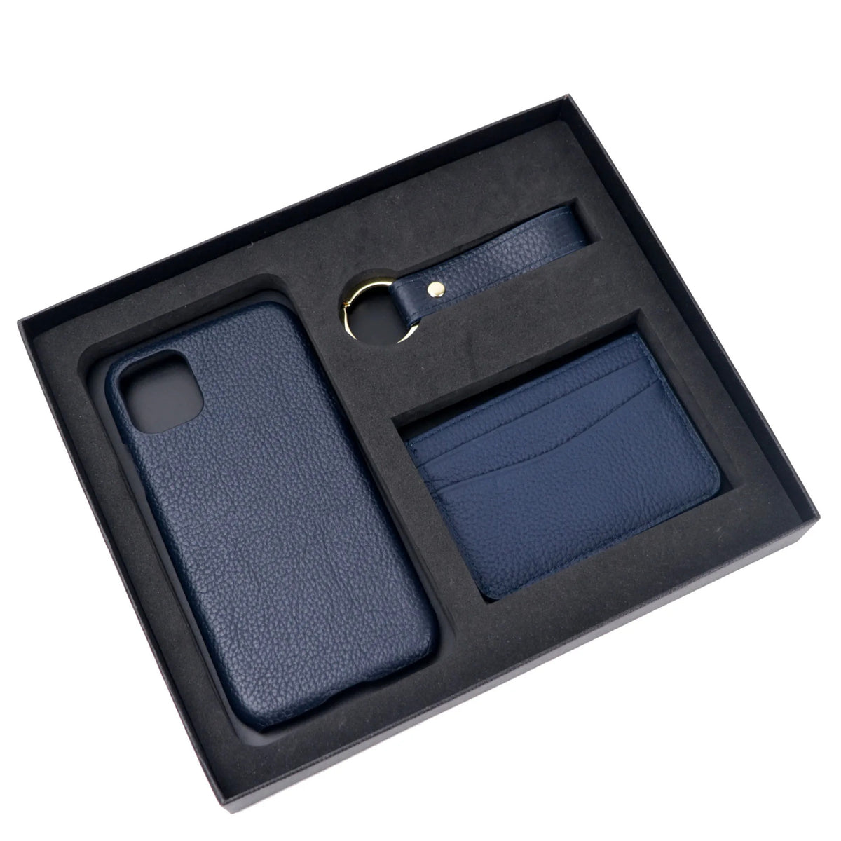 Personalisierbares Set: Handyhülle, Kartenetui & Schlüsselanhänger